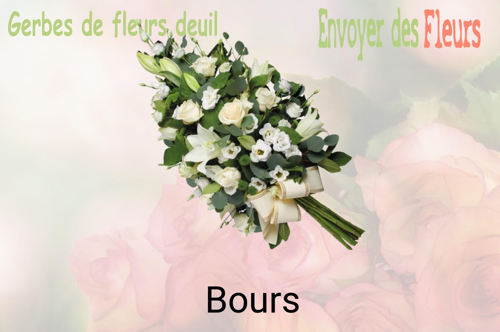 Gerbe de fleurs de deuil livrée à Bours